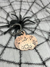 Load image into Gallery viewer, Hocus Pocus • Personalised Name tag, ID Tag, Dog tag, Cat tag, Custom keyring, Silver Aluminium, Brass or Copper • Halloween, Witch, Bats, Trees, Spooky