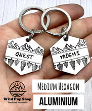 Load image into Gallery viewer, MOUNTAINS • Personalised Pet ID Tag / Keyring