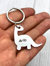 Load image into Gallery viewer, Simple Dino • Personalised Pet ID tag / Keyring