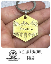 Load image into Gallery viewer, MOUNTAINS • Personalised Pet ID Tag / Keyring