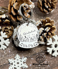 Load image into Gallery viewer, Santas Sleigh Snowglobe • Personalised Pet ID tag / Keyring