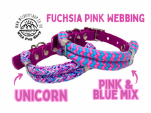 Load image into Gallery viewer, Adjustable Rope Collar, Double Layer, Narrow 16mm • Lots of Colours, Silver, gold, rose gold, neo Hardware, Dog Cat Animal Handmade UK. Vegan Vegetarian