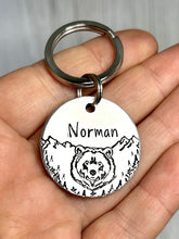 Load image into Gallery viewer, Grizzly Bear • Personalised Pet ID Tag / Keyring
