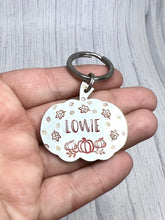 Load image into Gallery viewer, Falling Leaves & Pumpkin Dreams • Personalised Pet ID Tag / Keyring