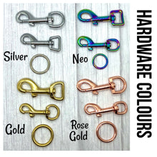 Load image into Gallery viewer, Custom Fit Rope Collar, Triple Layer • Lots of Colours, Clip Collar, Silver, gold, rose gold, neo Hardware, Dog Cat Animal Handmade UK. Vegan Vegetarian