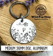Load image into Gallery viewer, Bee Blooming • Personalised Pet ID Tag / Keyring
