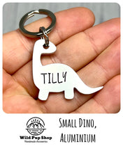 Load image into Gallery viewer, Simple Dino • Personalised Pet ID tag / Keyring
