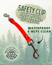 Load image into Gallery viewer, Safety Clip / back up Connector for Collar, Harness and headcollar, Waterproof • Lots of Colours, Silver Hardware, Dog Cat, Handmade UK. Vegan Vegetarian, like biothane, Connector, safety Strap

