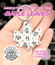 Load image into Gallery viewer, Maple Leaves • Personalised Pet ID Tag / Keyring
