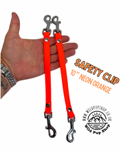 Load image into Gallery viewer, Safety Clip / back up Connector for Collar, Harness and headcollar, Waterproof • Lots of Colours, Silver Hardware, Dog Cat, Handmade UK. Vegan Vegetarian, like biothane, Connector, safety Strap
