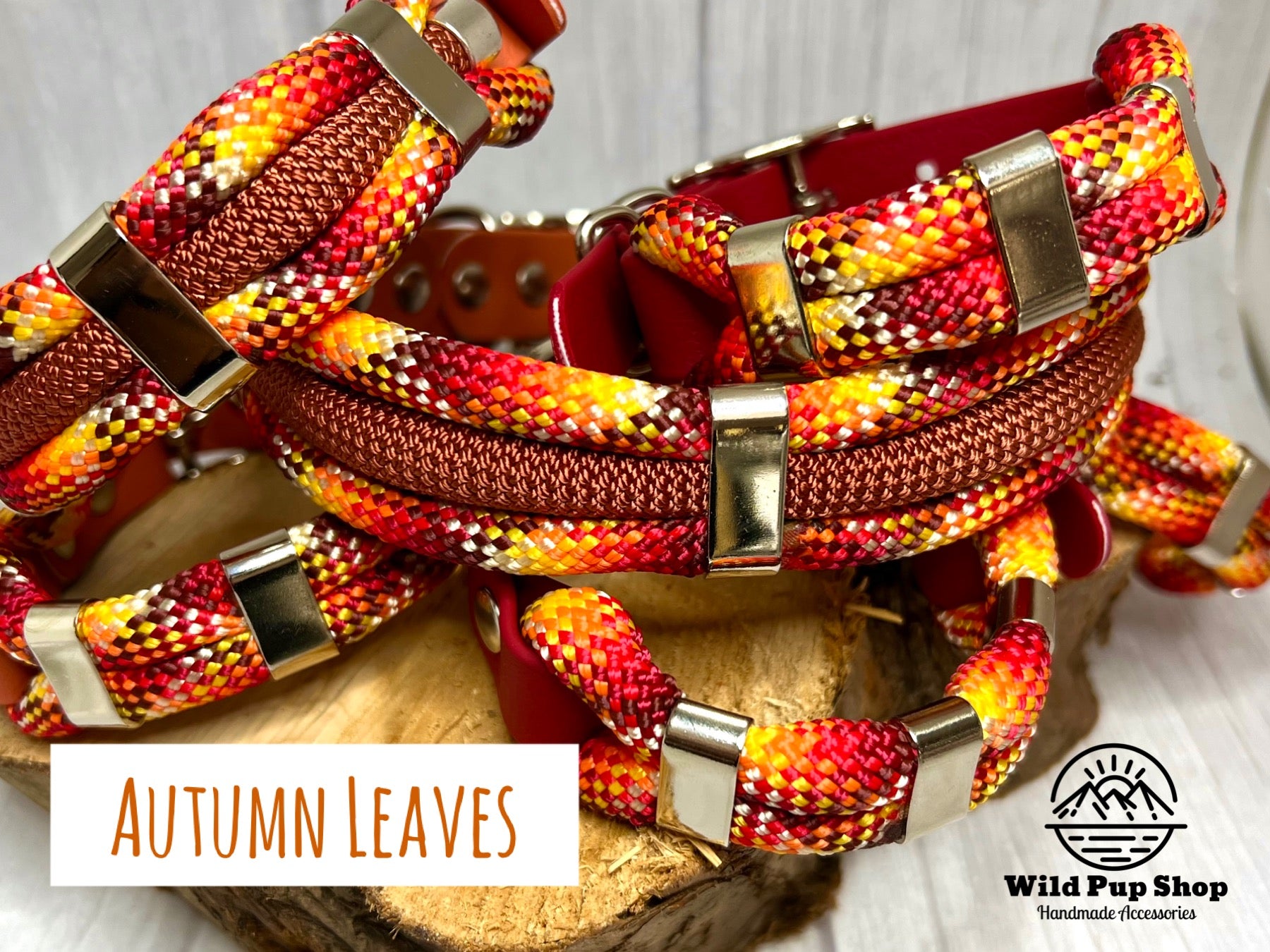 Autumn Leaves Adjustable Rope Collar