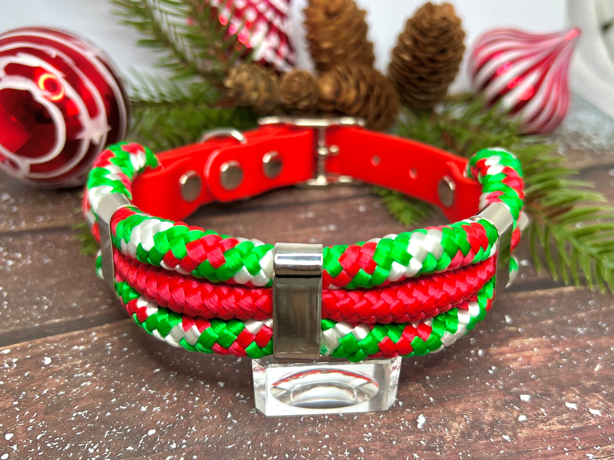 Elf Delight Triple Layer Christmas Collar Adjustable Rope Collar Lots of Colours Silver gold rose gold neo Hardware Dog Cat Animal Handmade