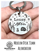 Load image into Gallery viewer, MOUNTAIN CAMPOUT • Personalised Pet ID Tag / Keyring
