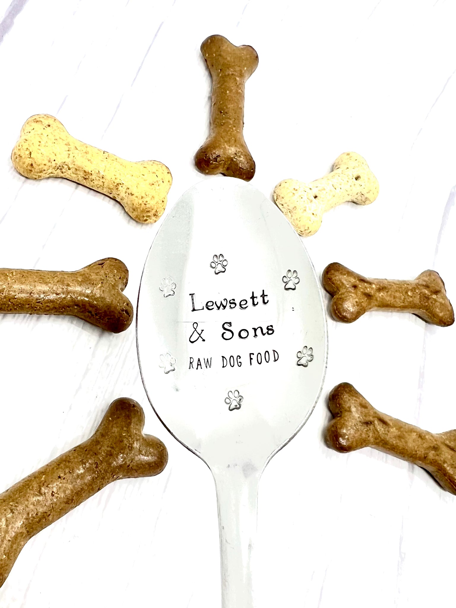 Dog Food Fork Spork - Stainless Steel - Funny Paw Print Design - Dishwasher Safe